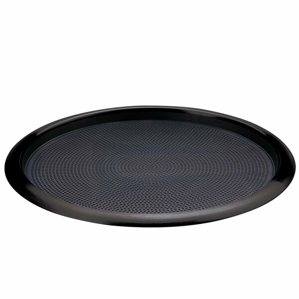 Service Ideas Tray with Removable Insert, 14 Round, Stainless Steel , Black Onyx TR1614RIBX